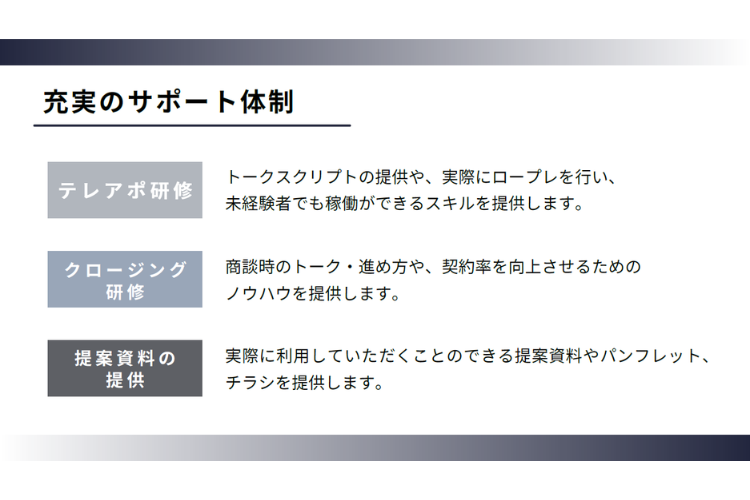 成約率向上ノウハウ提供！