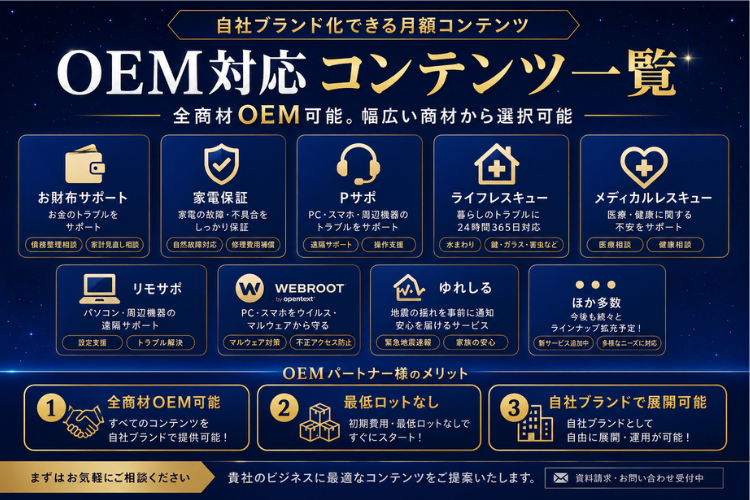自社ブランドで扱える多彩な商材！