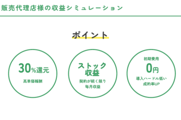 「導入ハードルゼロだから成約率UP！代理店に優しいストック型商材」