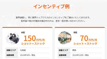 「代理店報酬に妥協なし。他社検討中でもご一報ください」
