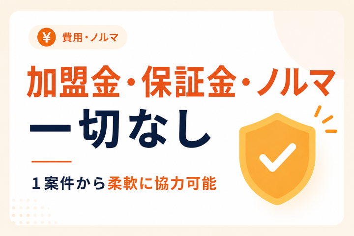 1案件から柔軟に対応させていただきます！