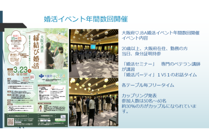 大阪府×JBAの婚活イベントで集客力を強化！