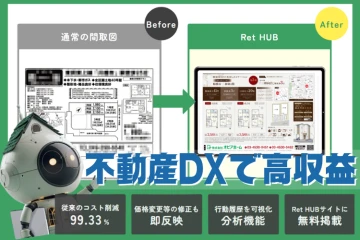 図面と物件サイトを5分で自動生成する不動産DXクラウド「Ret HUB」代理店募集のメイン画像