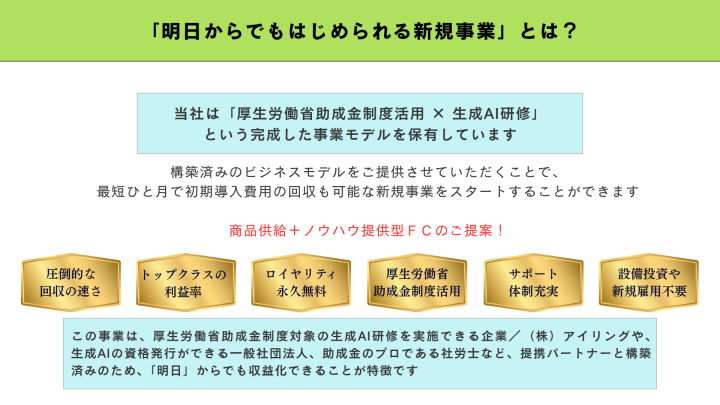 「明日からでもはじめられる新規事業」