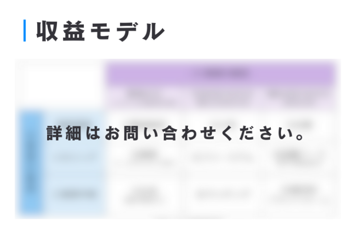 詳細は面談で。納得感のある収益モデル