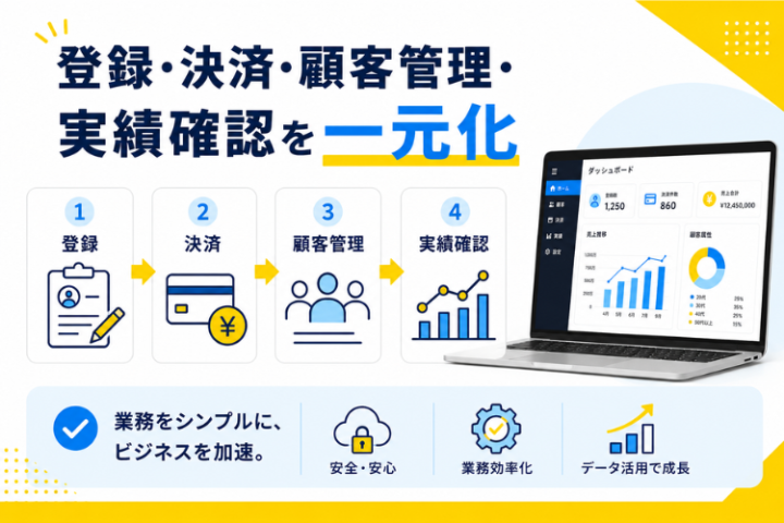 登録・決済・顧客管理・実績確認を一元化！