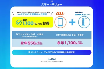 「auユーザー必見！最大1,100円割引で契約率アップ」